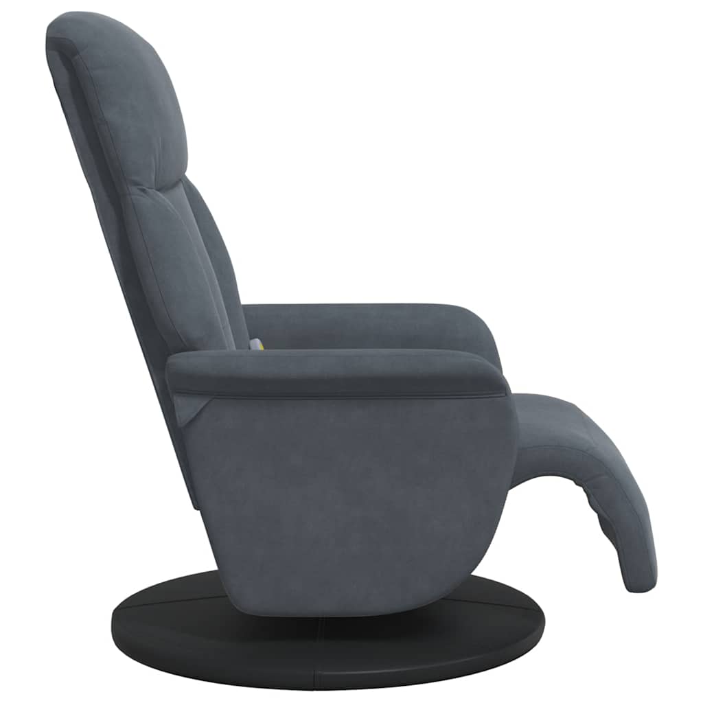 Massage Recliner Chair with Footrest Dark Grey Velvet