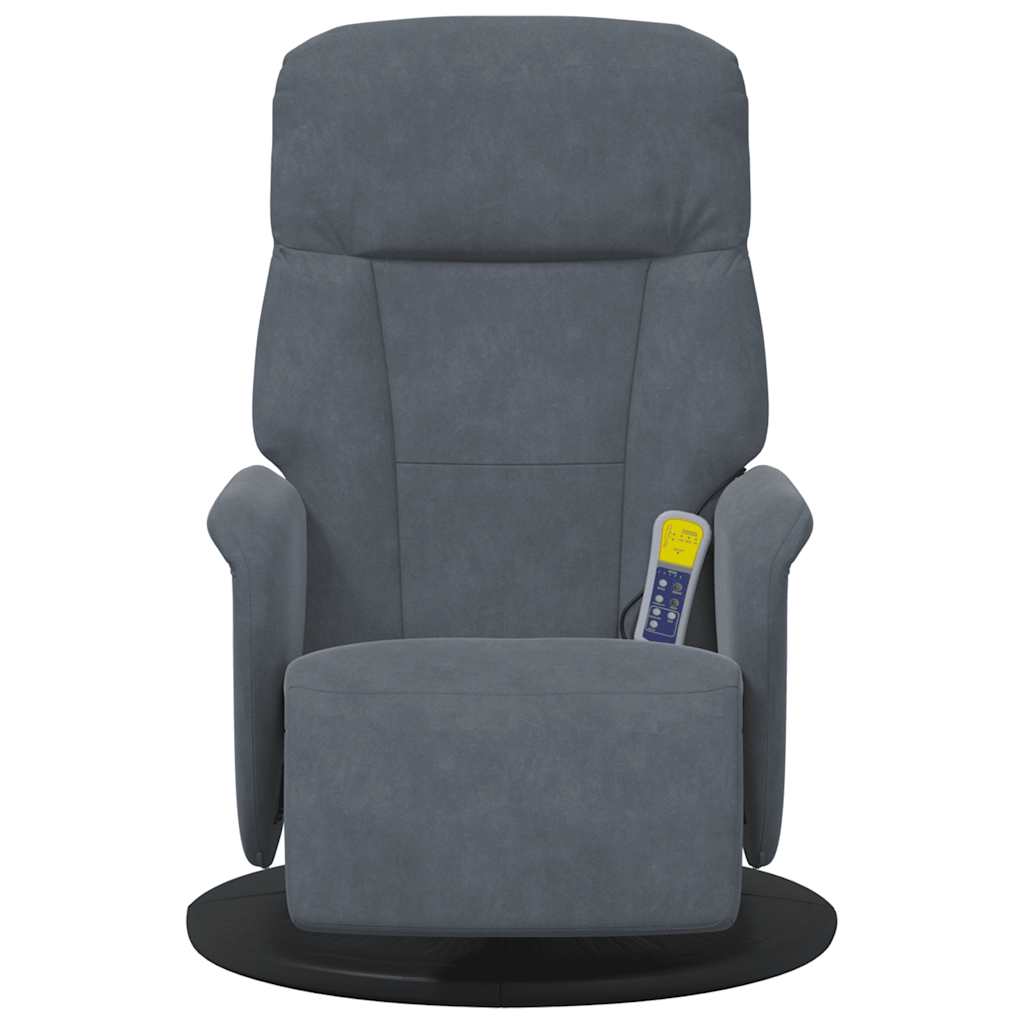 Massage Recliner Chair with Footrest Dark Grey Velvet