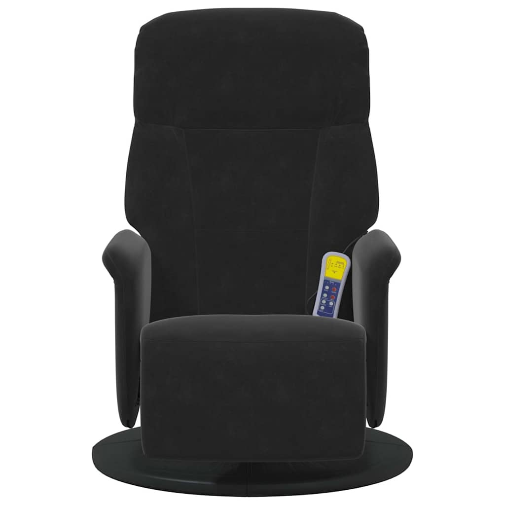 Massage Recliner Chair with Footrest Black Velvet