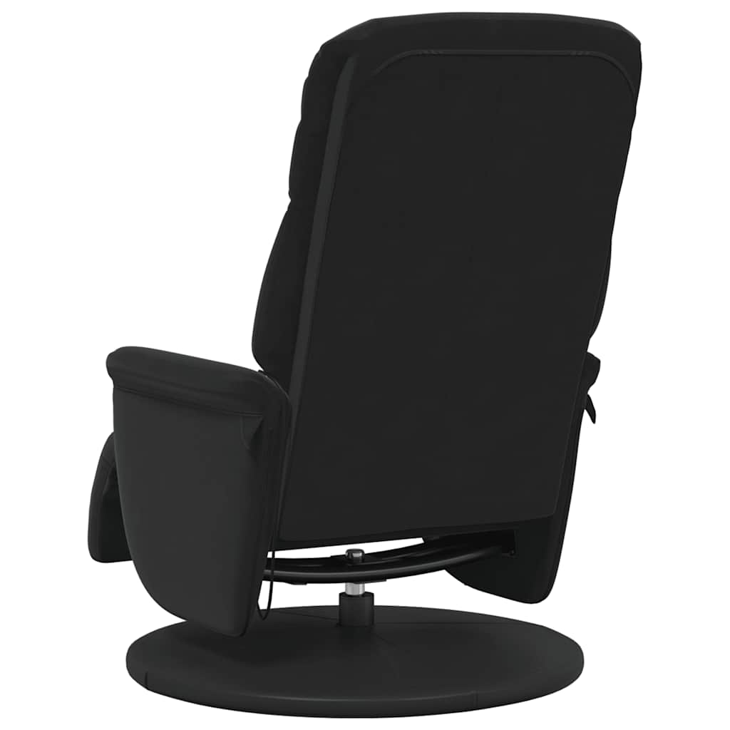 Massage Recliner Chair with Footrest Black Velvet