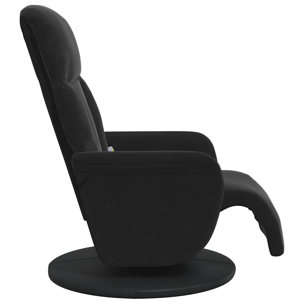 Massage Recliner Chair with Footrest Black Velvet