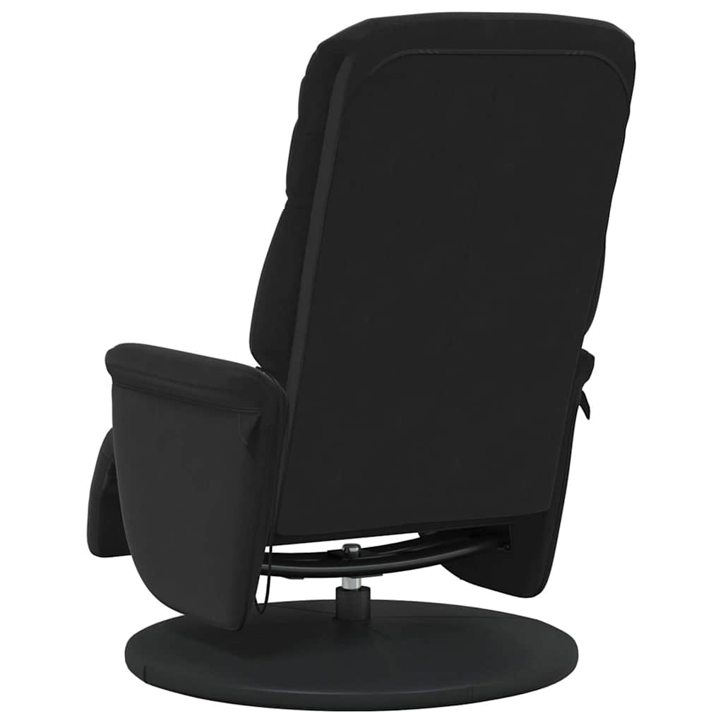 Massage Recliner Chair with Footrest Black Velvet