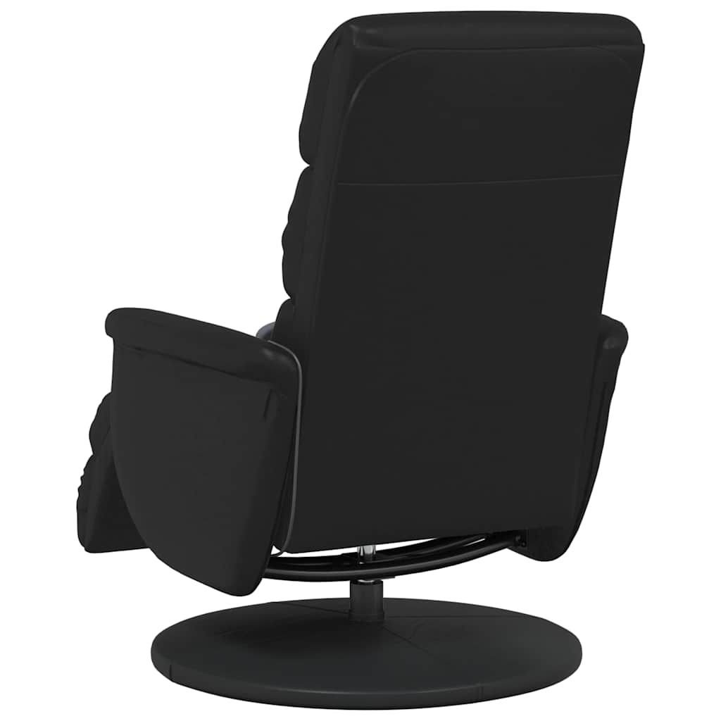 Massage Recliner Chair with Footrest Black Faux Leather