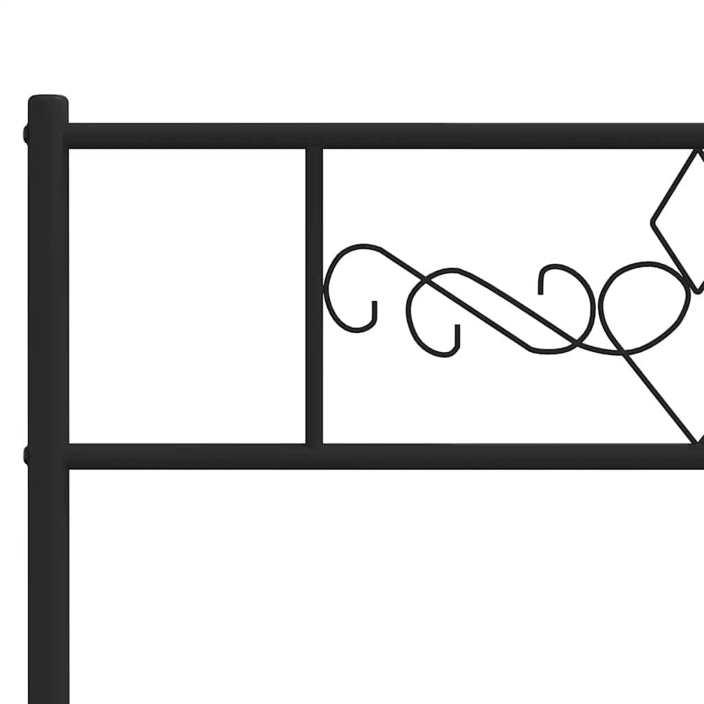 Metal Bed Frame without Mattress with Footboard Black 135x190 cm