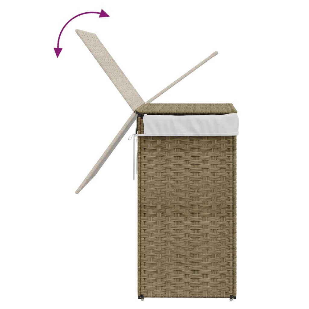 Laundry Basket with Lid 46x33x60 cm Poly Rattan