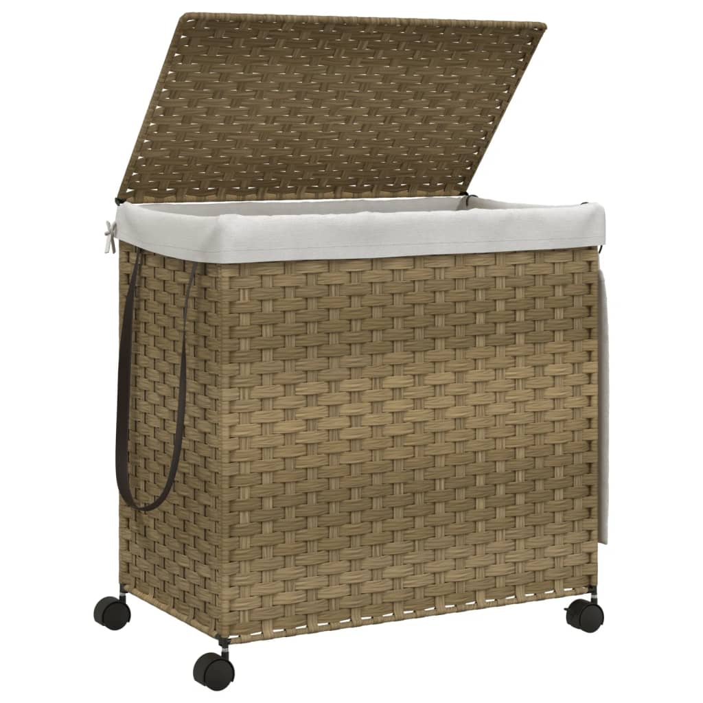 Laundry Basket with Wheels 60x35x60.5 cm Rattan
