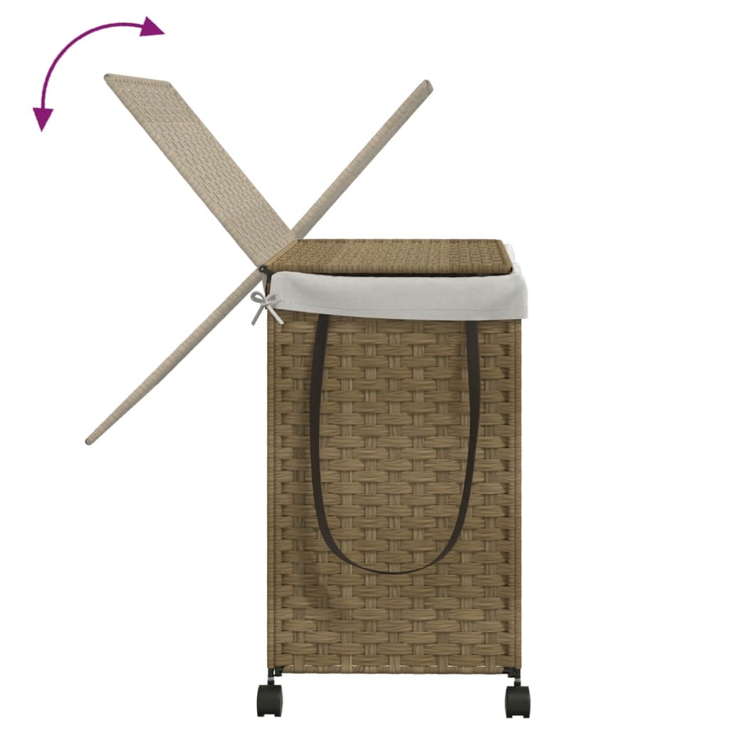 Laundry Basket with Wheels 60x35x60.5 cm Rattan