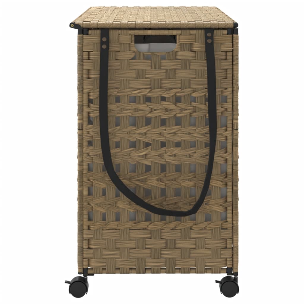 Laundry Basket with Wheels 66x35x60 cm Rattan