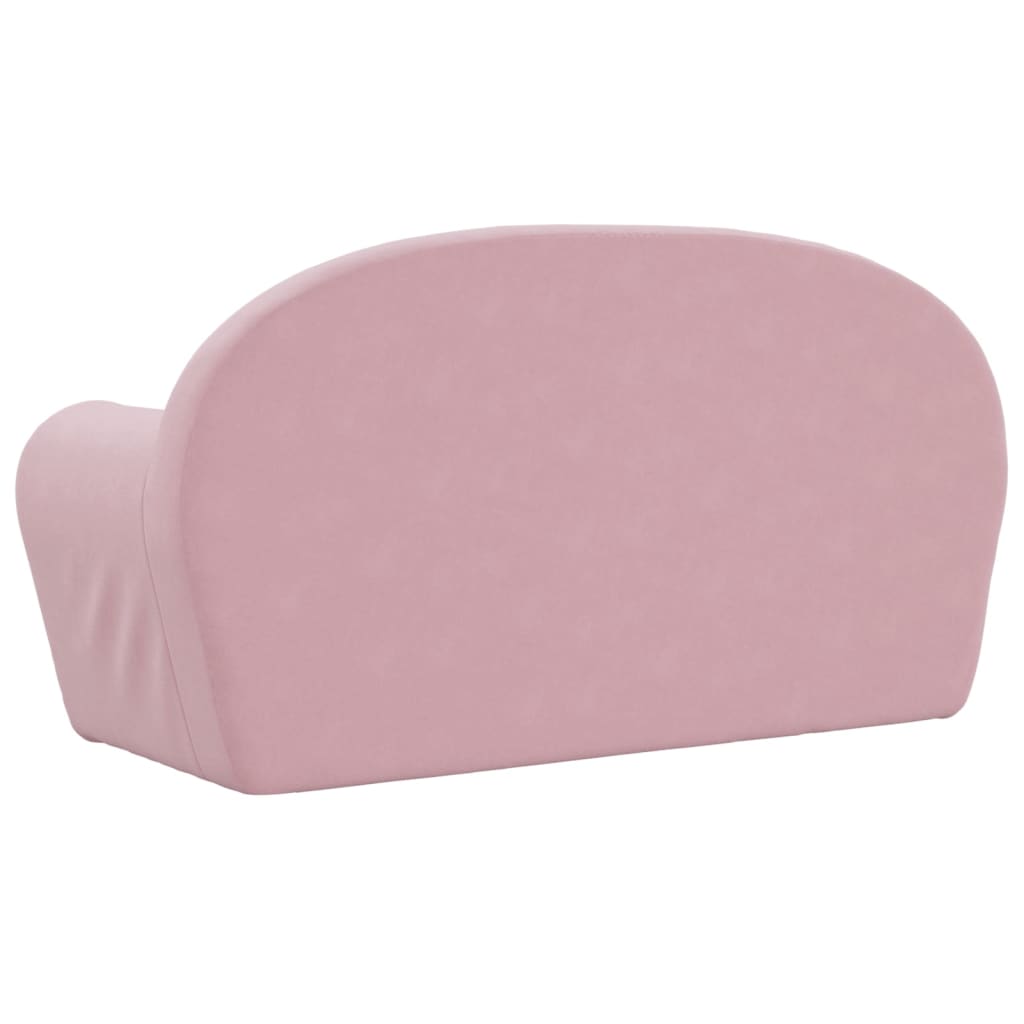 Kids' Sofa 2-Seater Pink Soft Plush