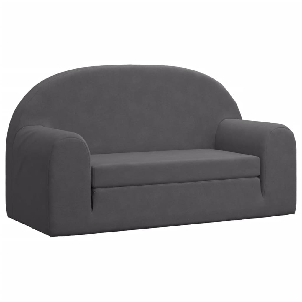 Kids' Sofa Bed 2-Seater Anthracite Soft Plush