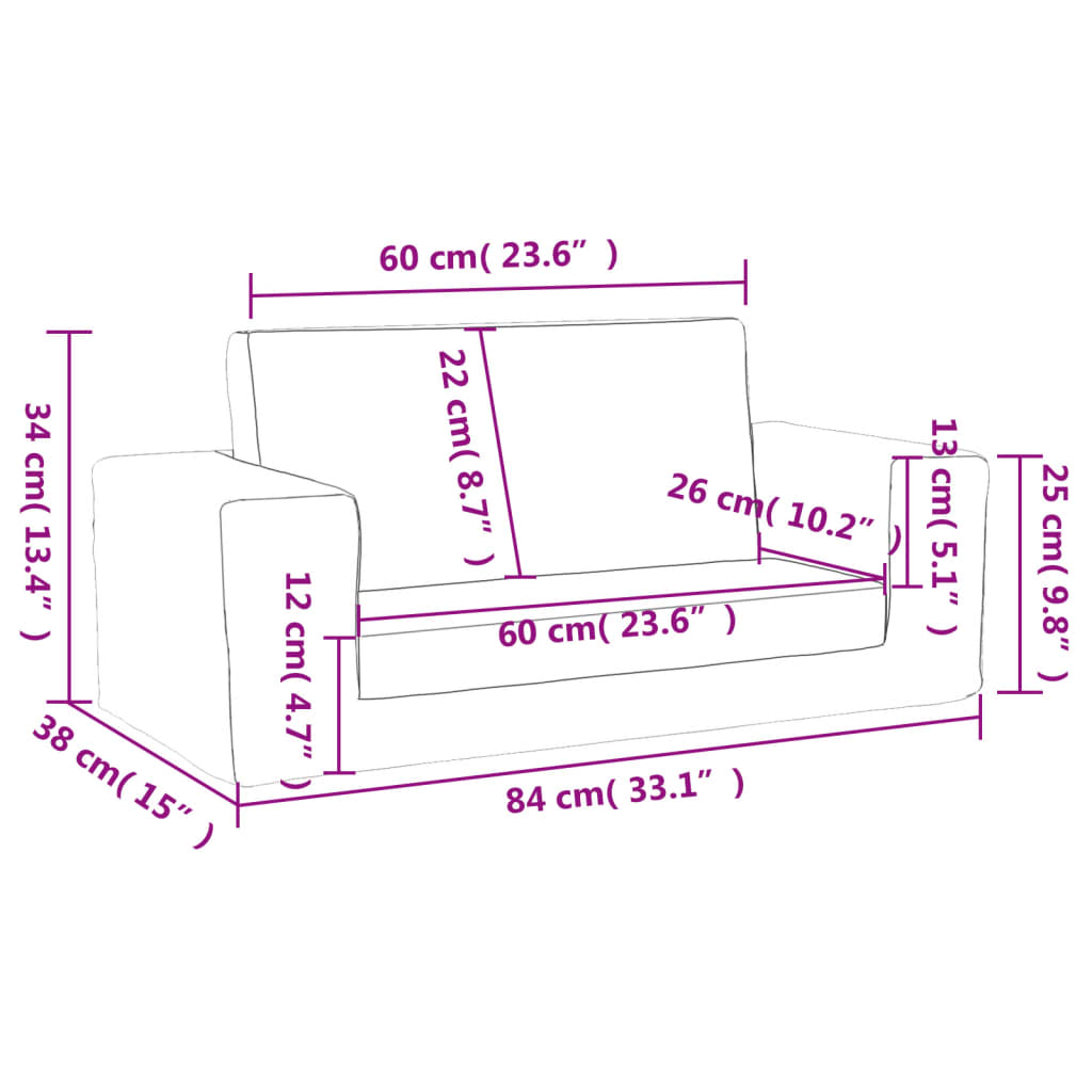 Kids' Sofa Bed 2-Seater Anthracite Soft Plush