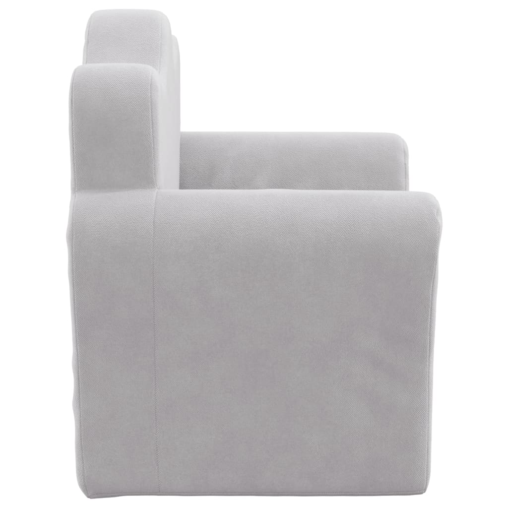 Kids' Sofa Light Grey Soft Plush