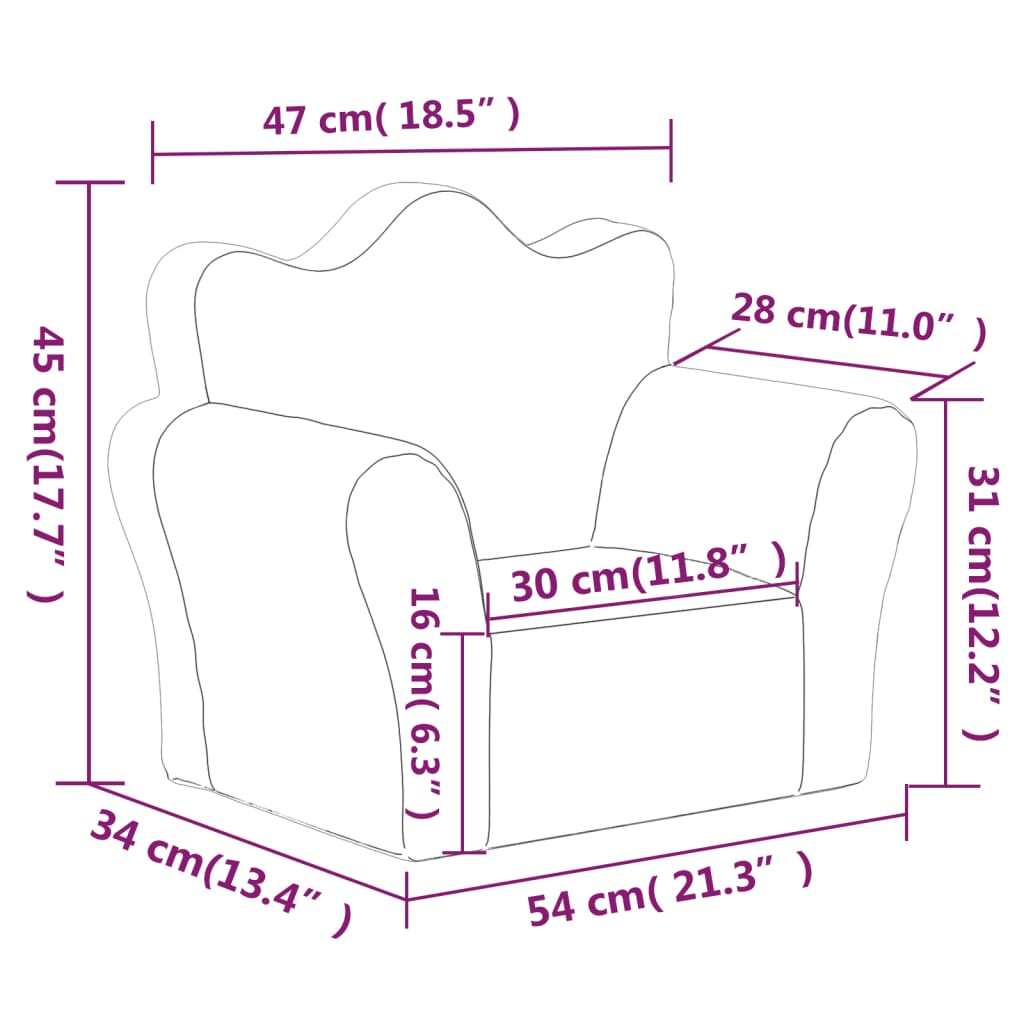 Kids' Sofa Anthracite Soft Plush