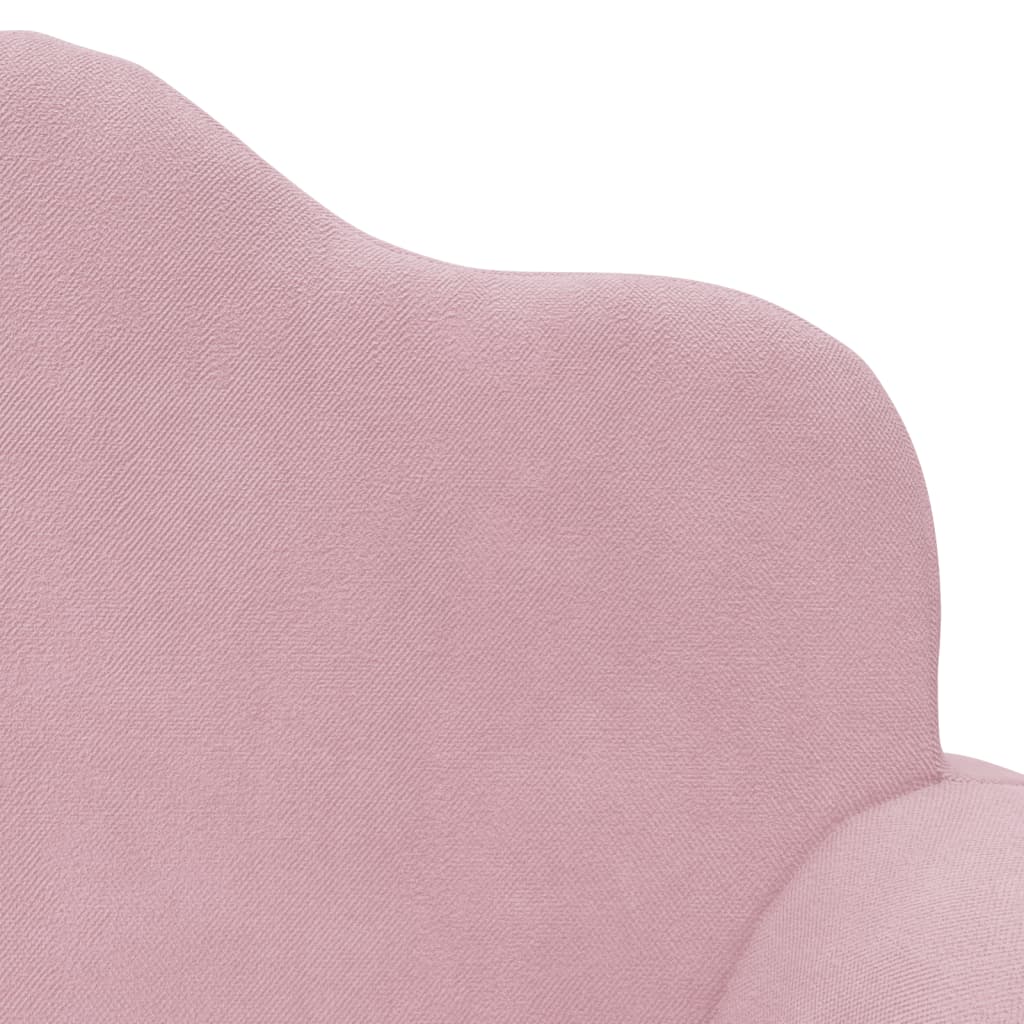 Kids'Sofa Bed 2-Seater Pink Soft Plush