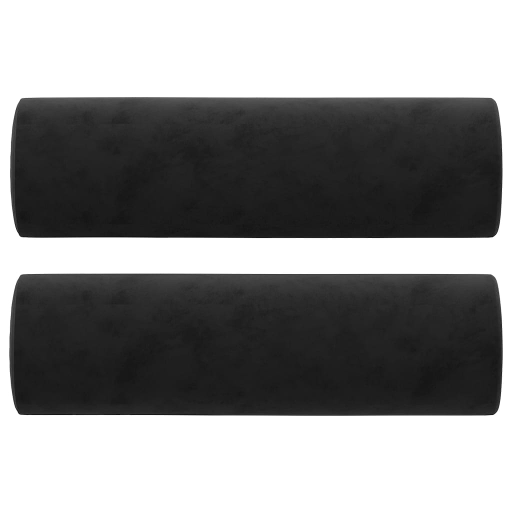 3-Seater Sofa with Throw Pillows Black 180 cm Velvet