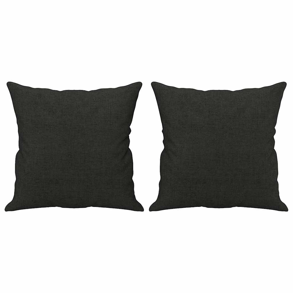 2-Seater Sofa with Throw Pillows Black 120 cm Fabric