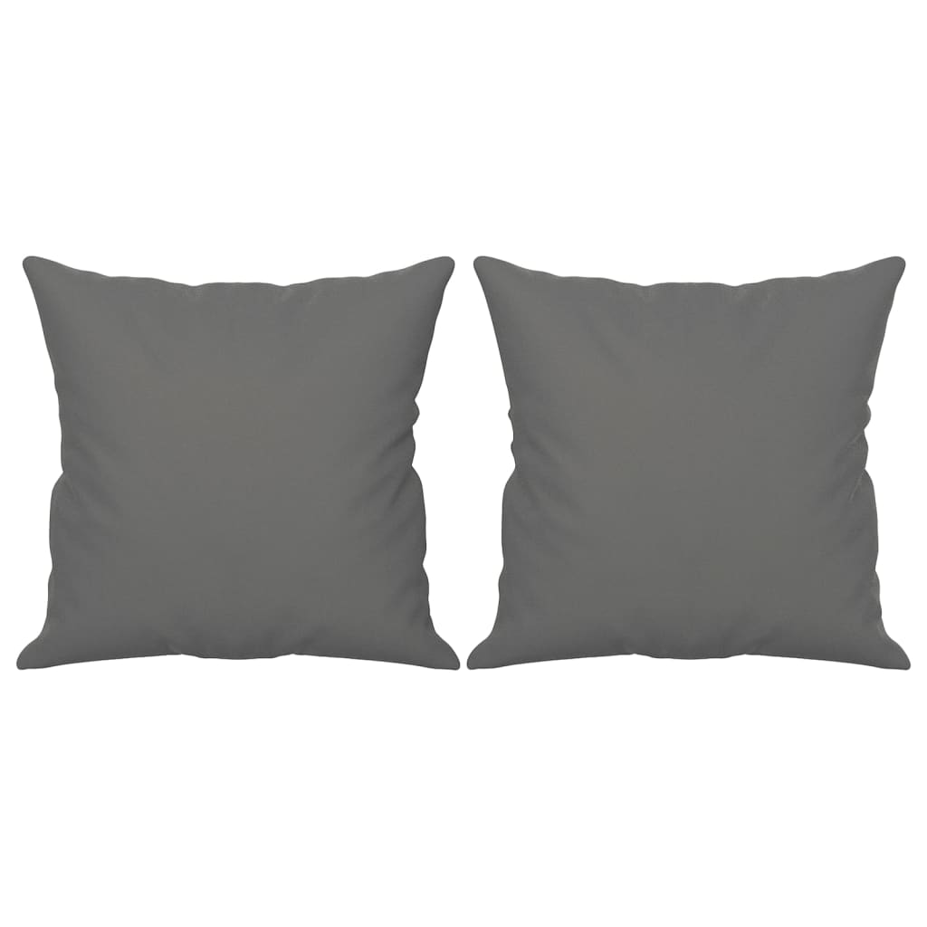 2-Seater Sofa with Pillows Dark Grey 140 cm Microfibre Fabric
