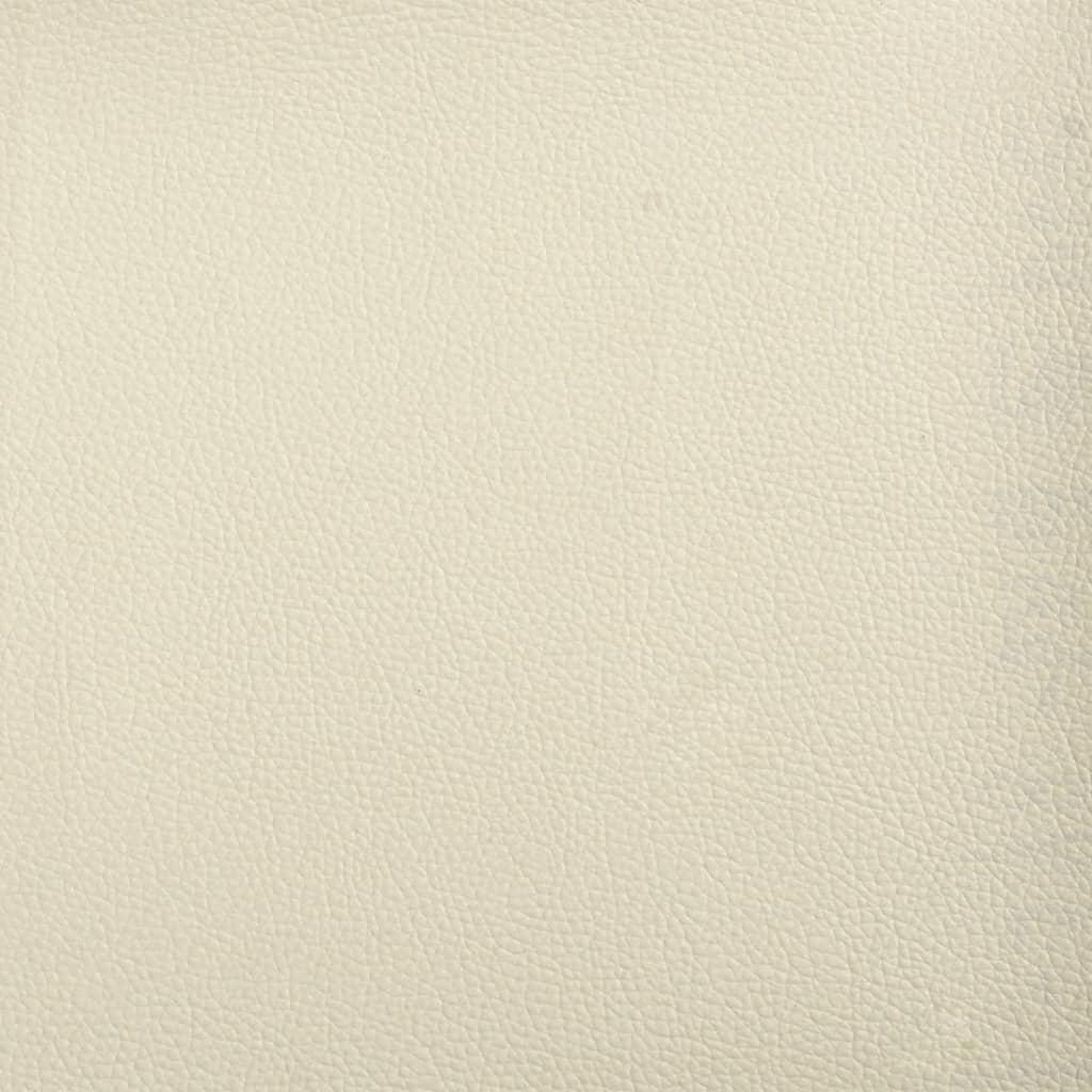 Sofa Chair with Footstool Cream 60 cm Faux Leather