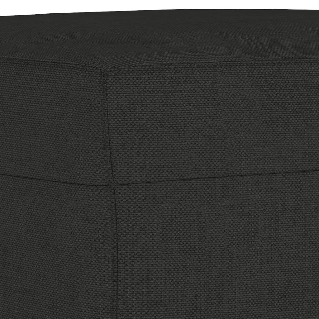 3 Piece Sofa Set with Pillows Black Fabric