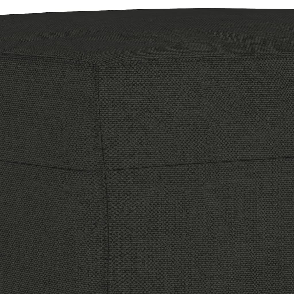 3 Piece Sofa Set with Pillows Black Fabric
