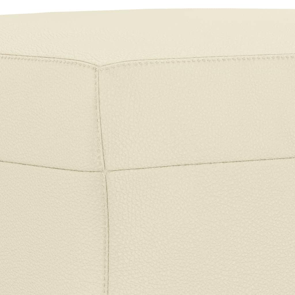 4 Piece Sofa Set with Pillows Cream Faux Leather