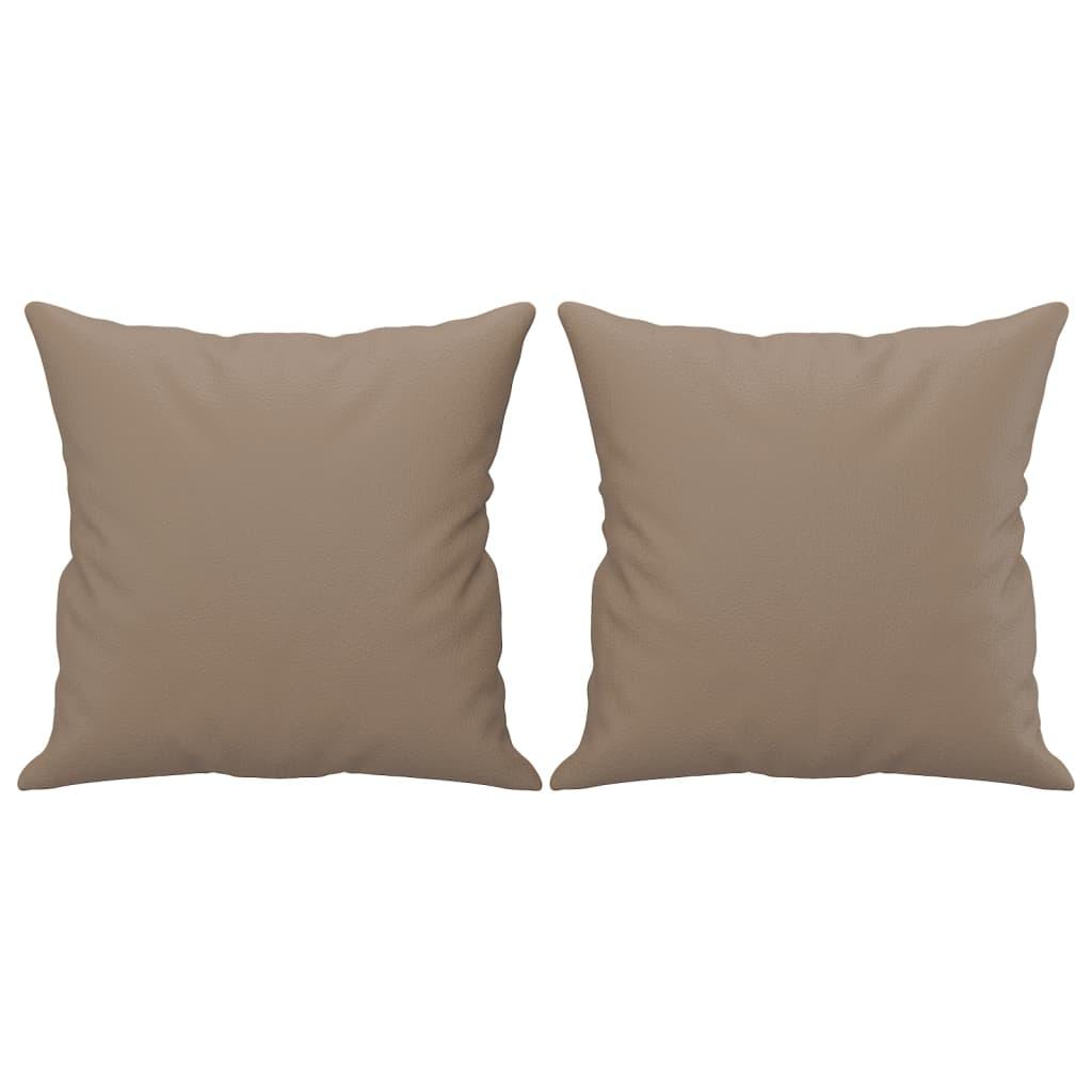 3 Piece Sofa Set with Pillows Cappuccino Faux Leather