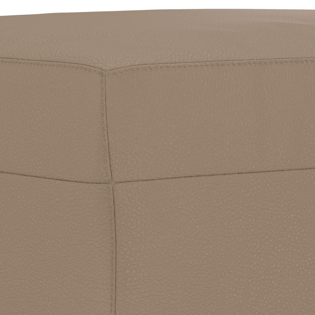 3 Piece Sofa Set with Pillows Cappuccino Faux Leather