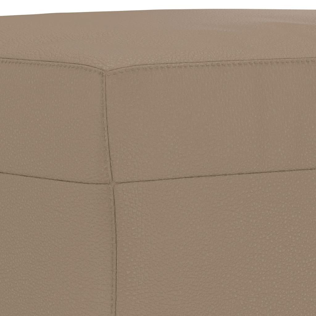 3 Piece Sofa Set with Pillows Cappuccino Faux Leather