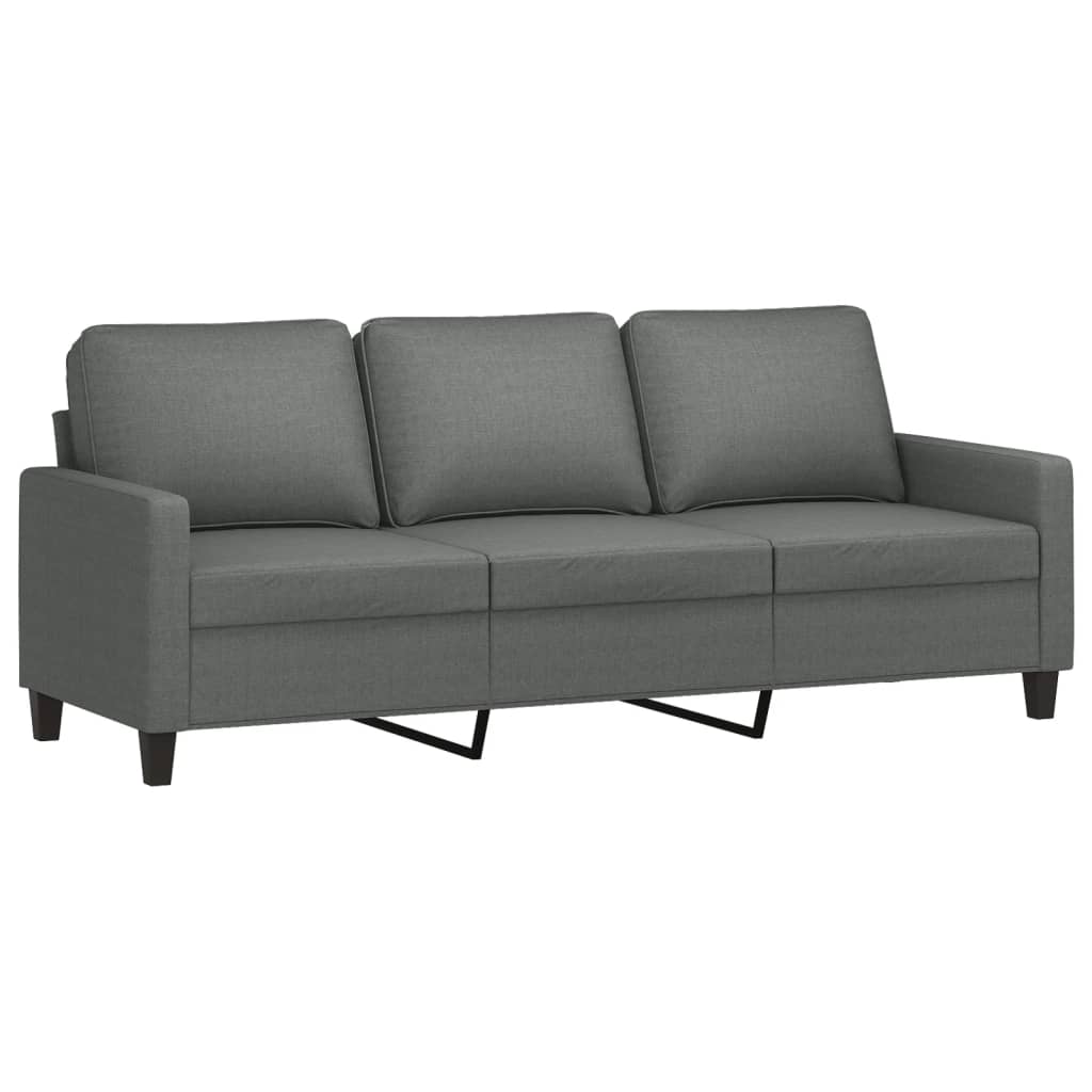 4 Piece Sofa Set with Cushions Dark Grey Fabric