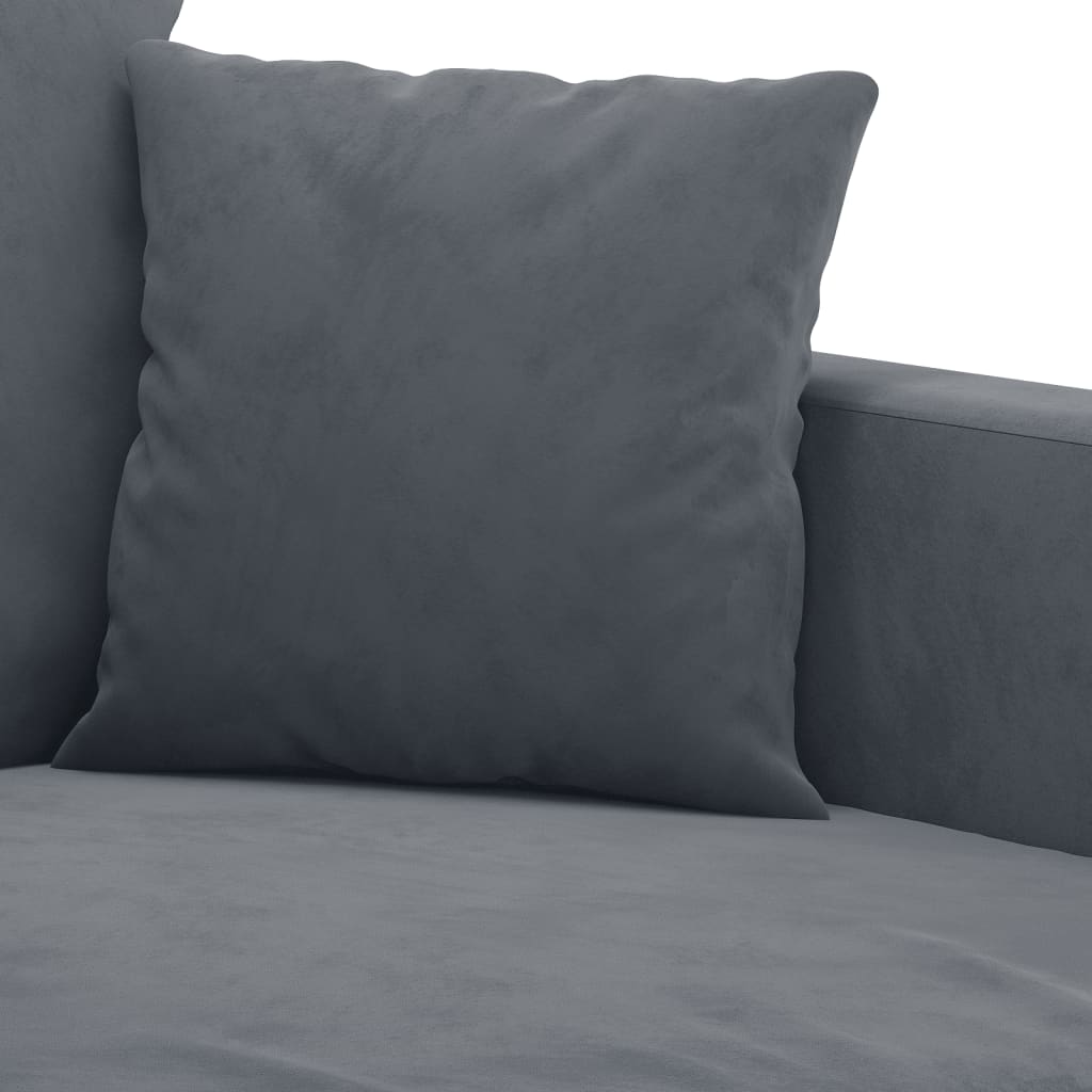 2 Piece Sofa Set with Cushions Dark Grey Velvet