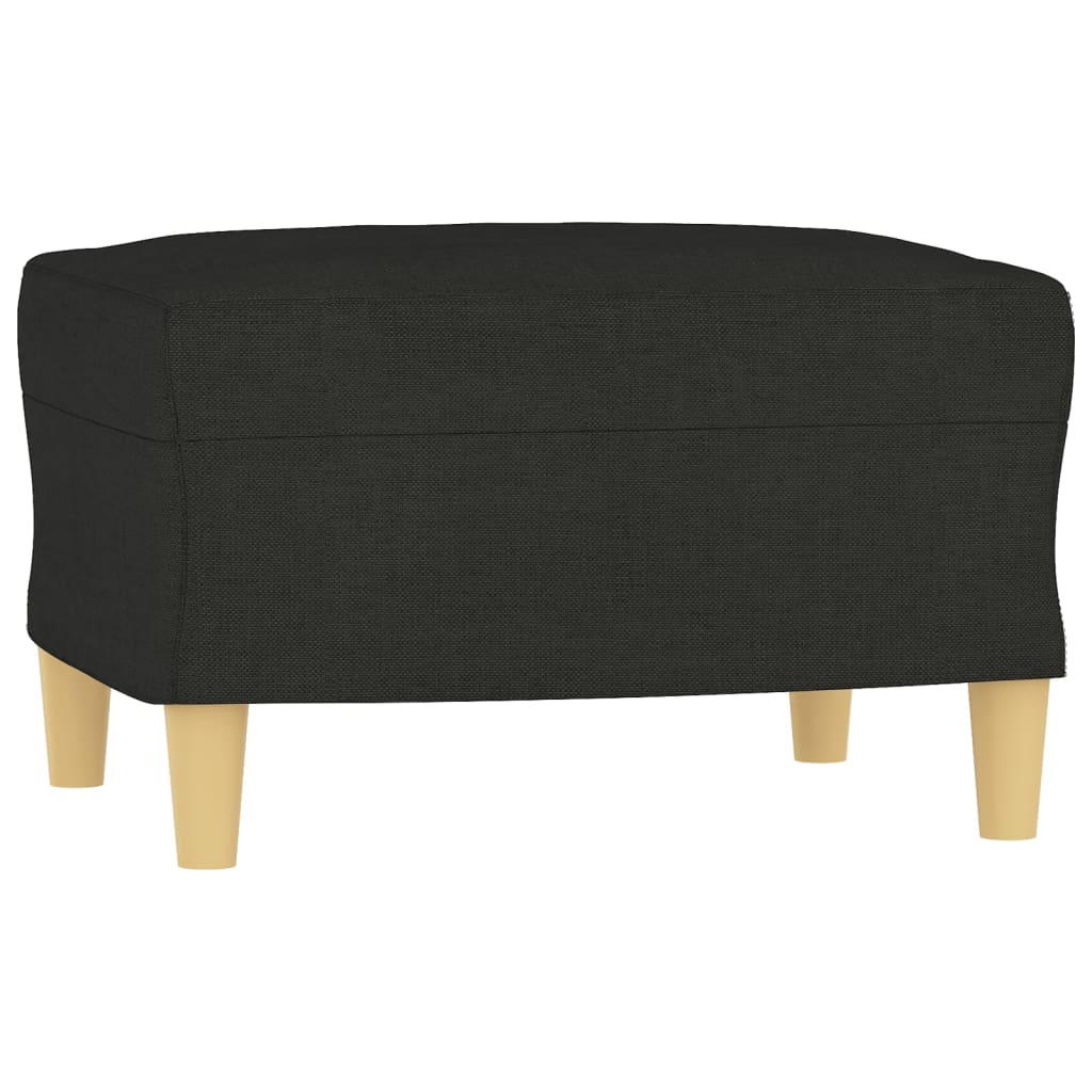 3 Piece Sofa Set with Pillows Black Fabric