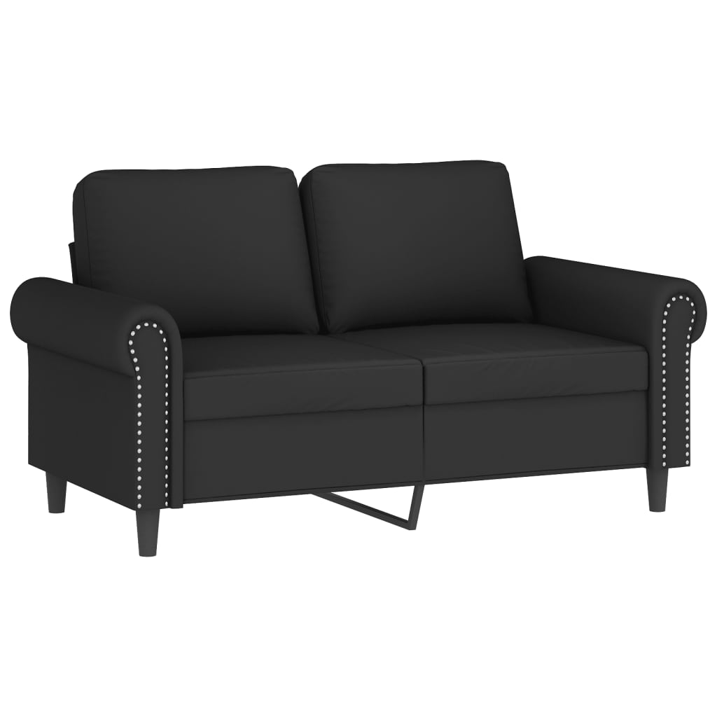 2 Piece Sofa Set with Pillows Black Velvet