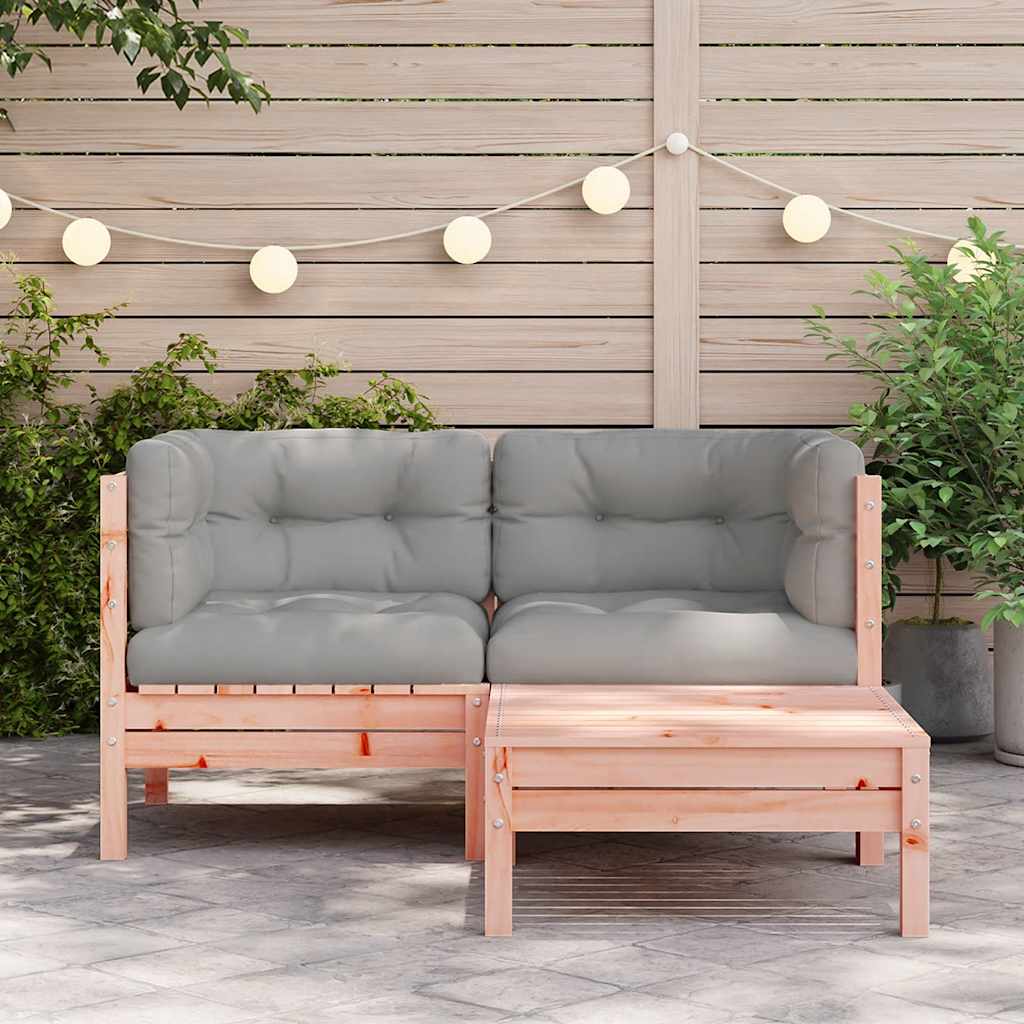 Garden Sofa with Cushions and Footstool 2-Seater