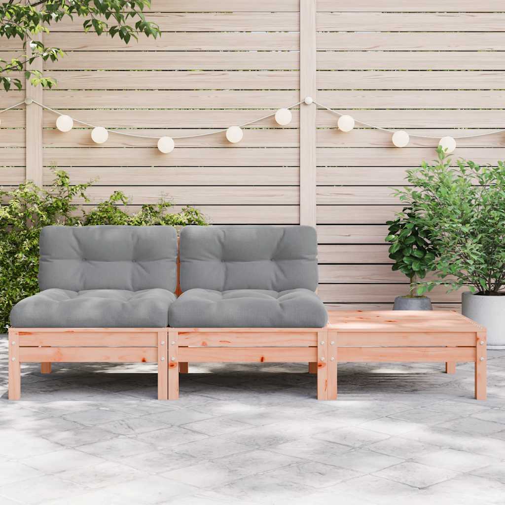 Garden Sofa with Cushions and Footstool 2-Seater