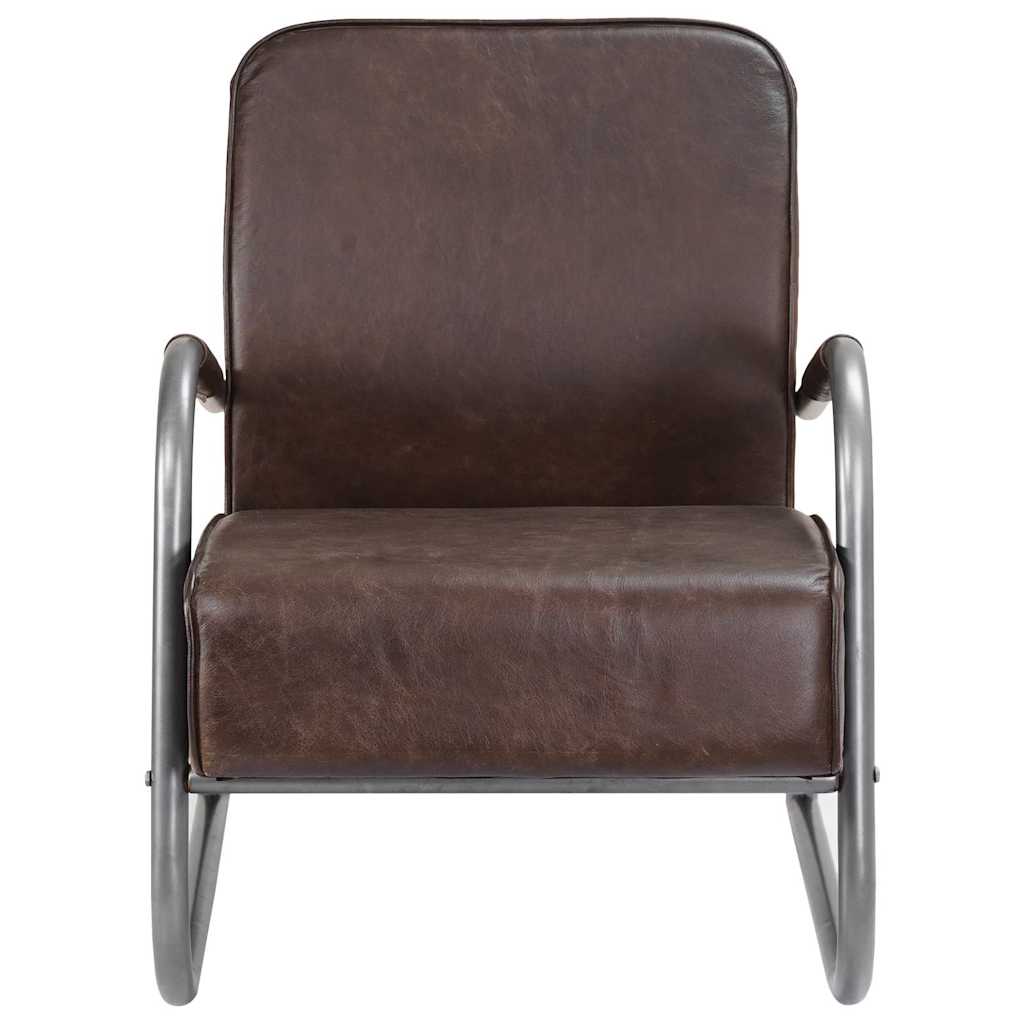 Sofa Chair Brown Real Leather