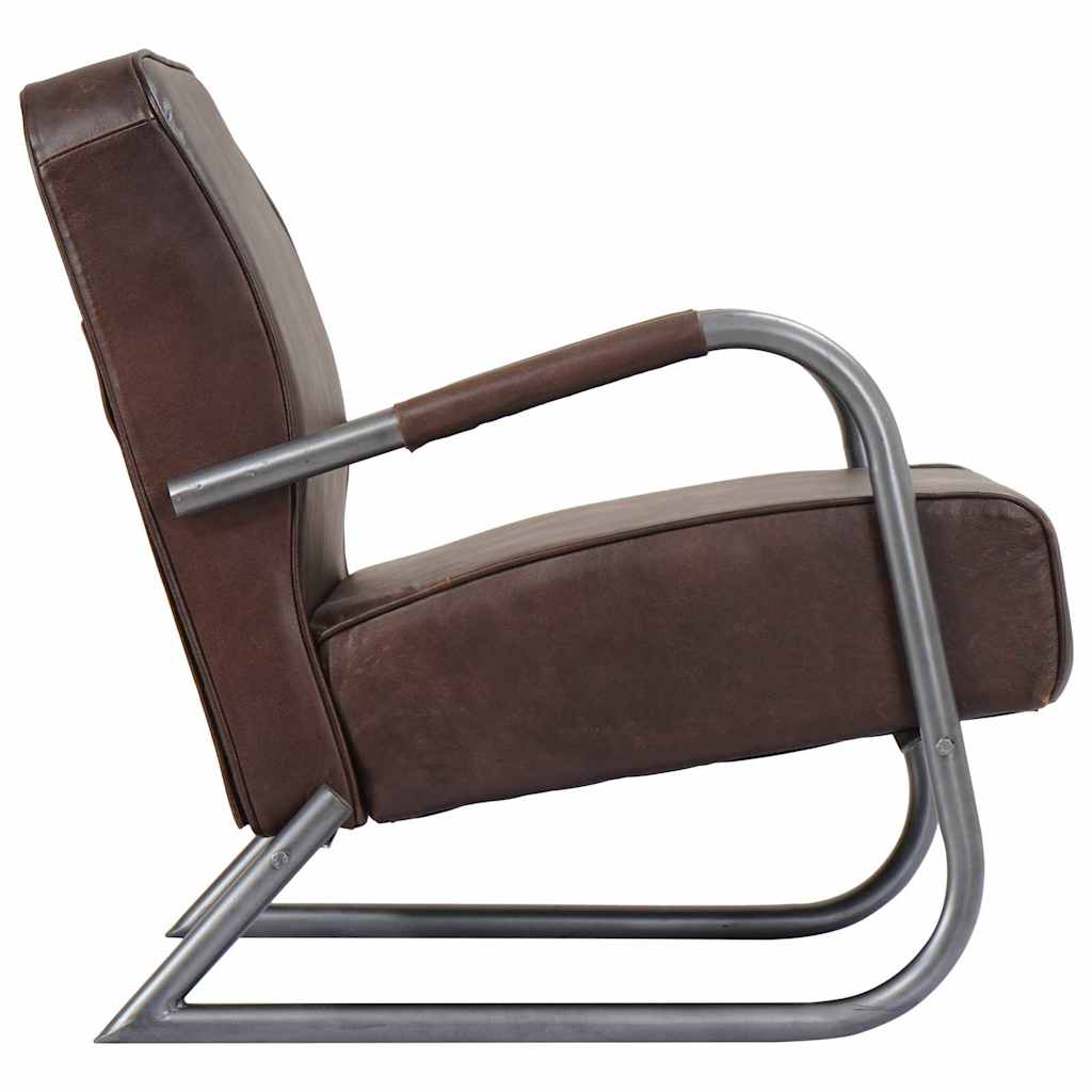 Sofa Chair Brown Real Leather