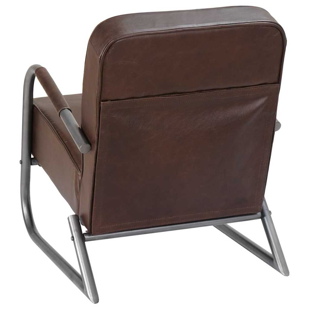 Sofa Chair Brown Real Leather