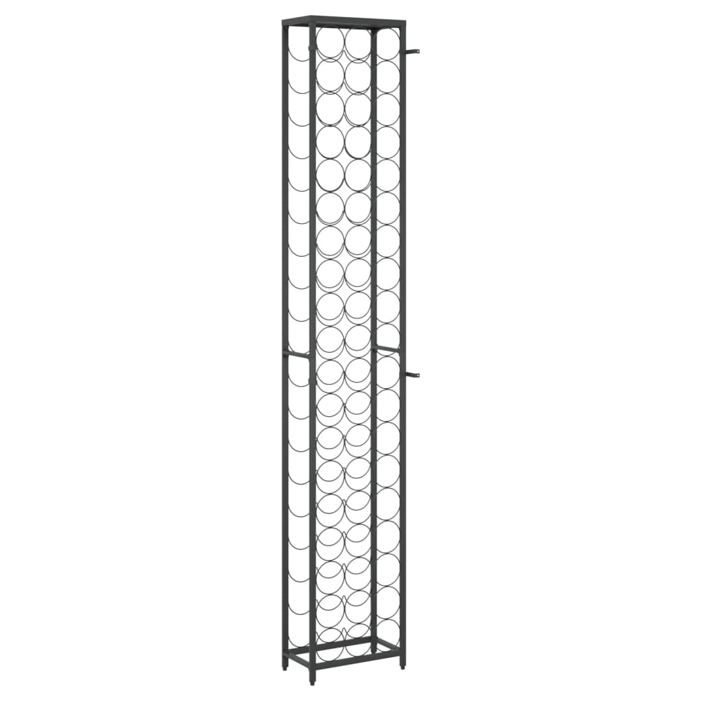 Wine Rack for 57 Bottles Black 34x18x200 cm Wrought Iron