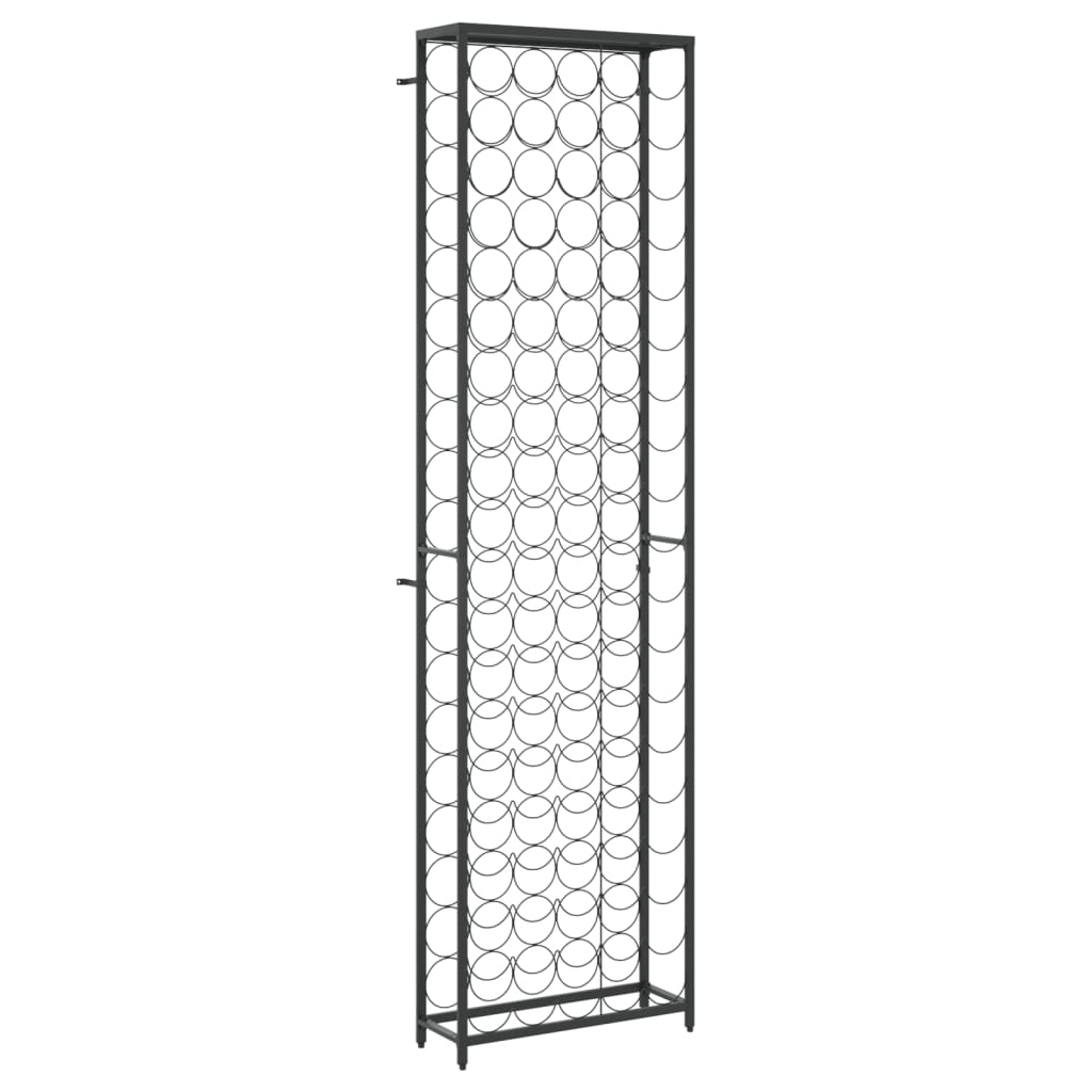 Wine Rack for 95 Bottles Black 54x18x200 cm Wrought Iron