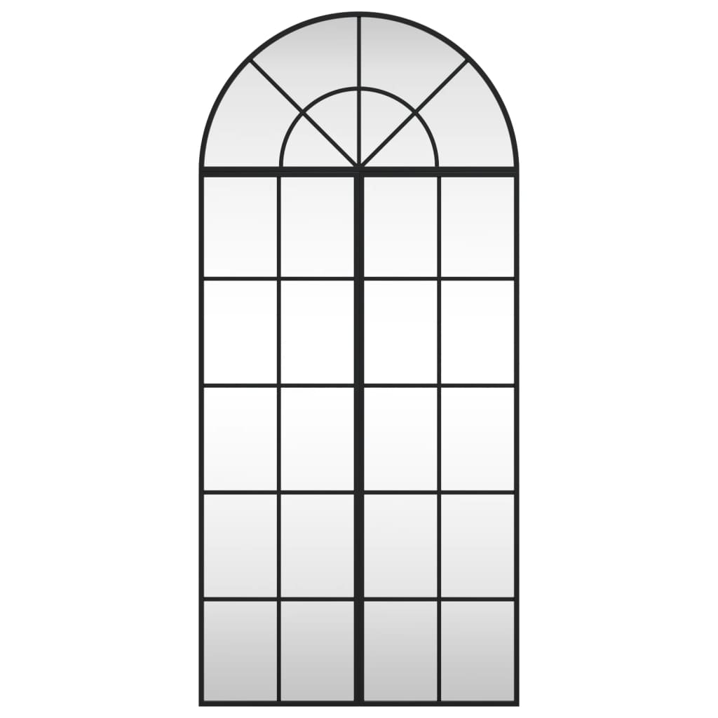 Wall Mirror Black 60x130 cm Arch Iron