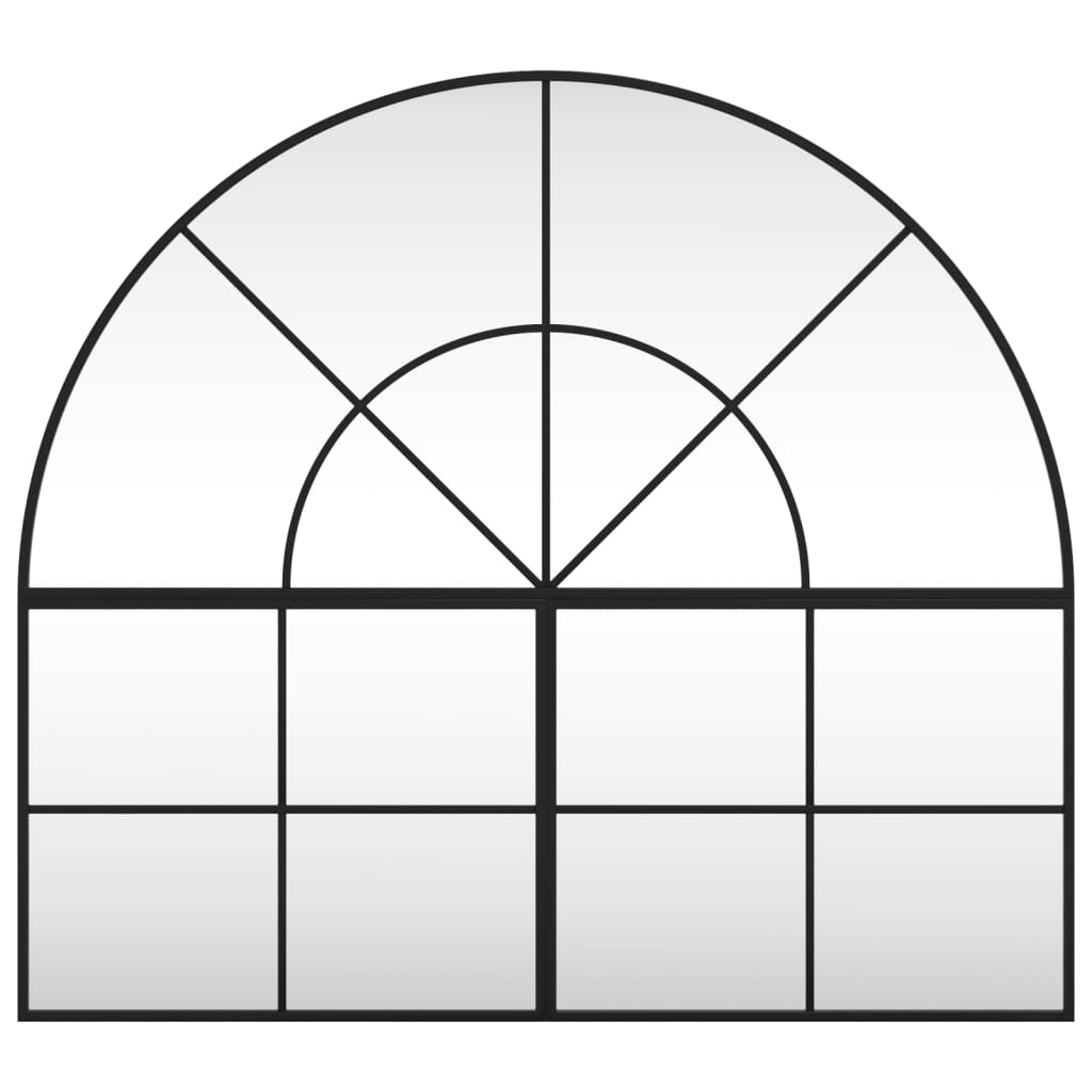 Wall Mirror Black 100x90 cm Arch Iron