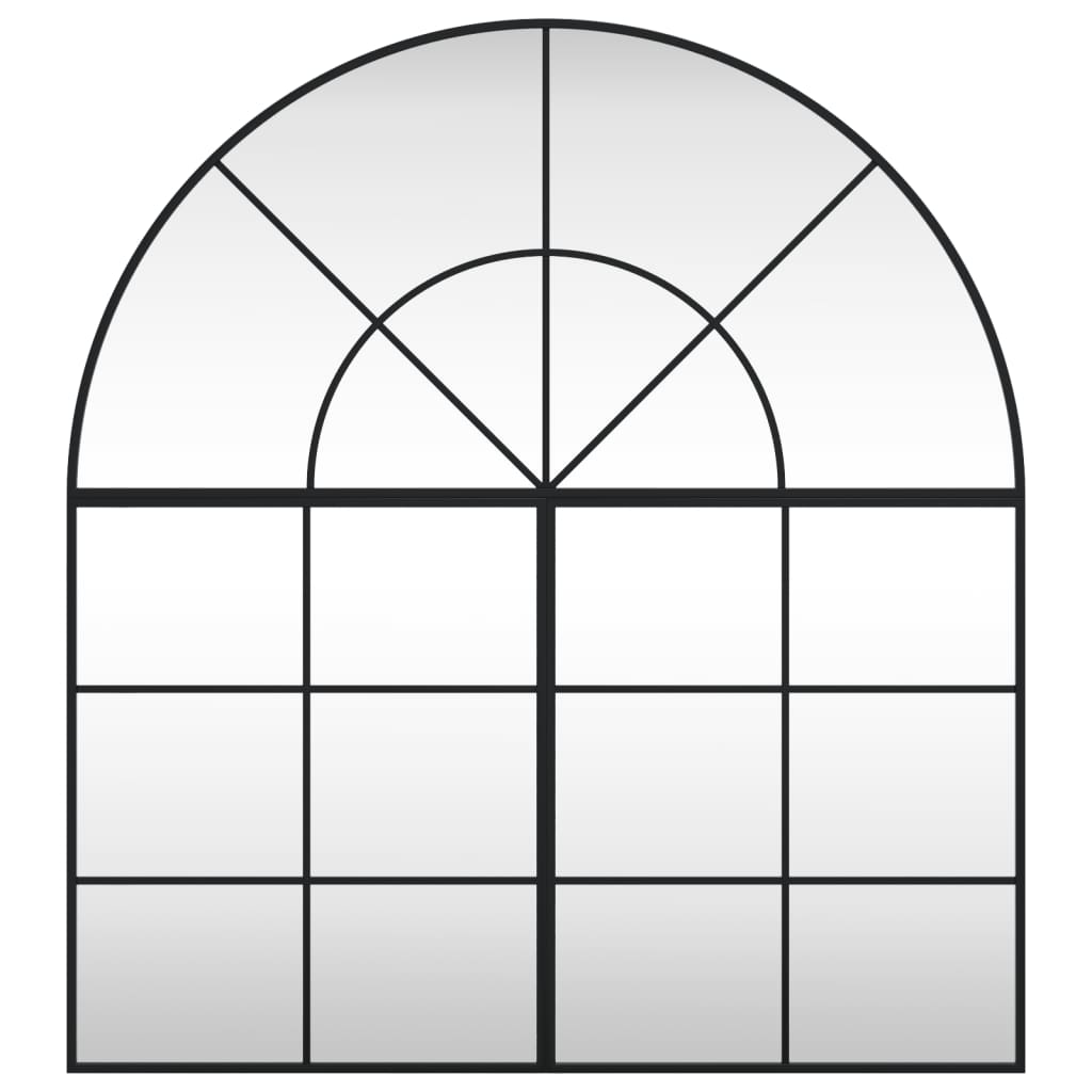 Wall Mirror Black 100x110 cm Arch Iron