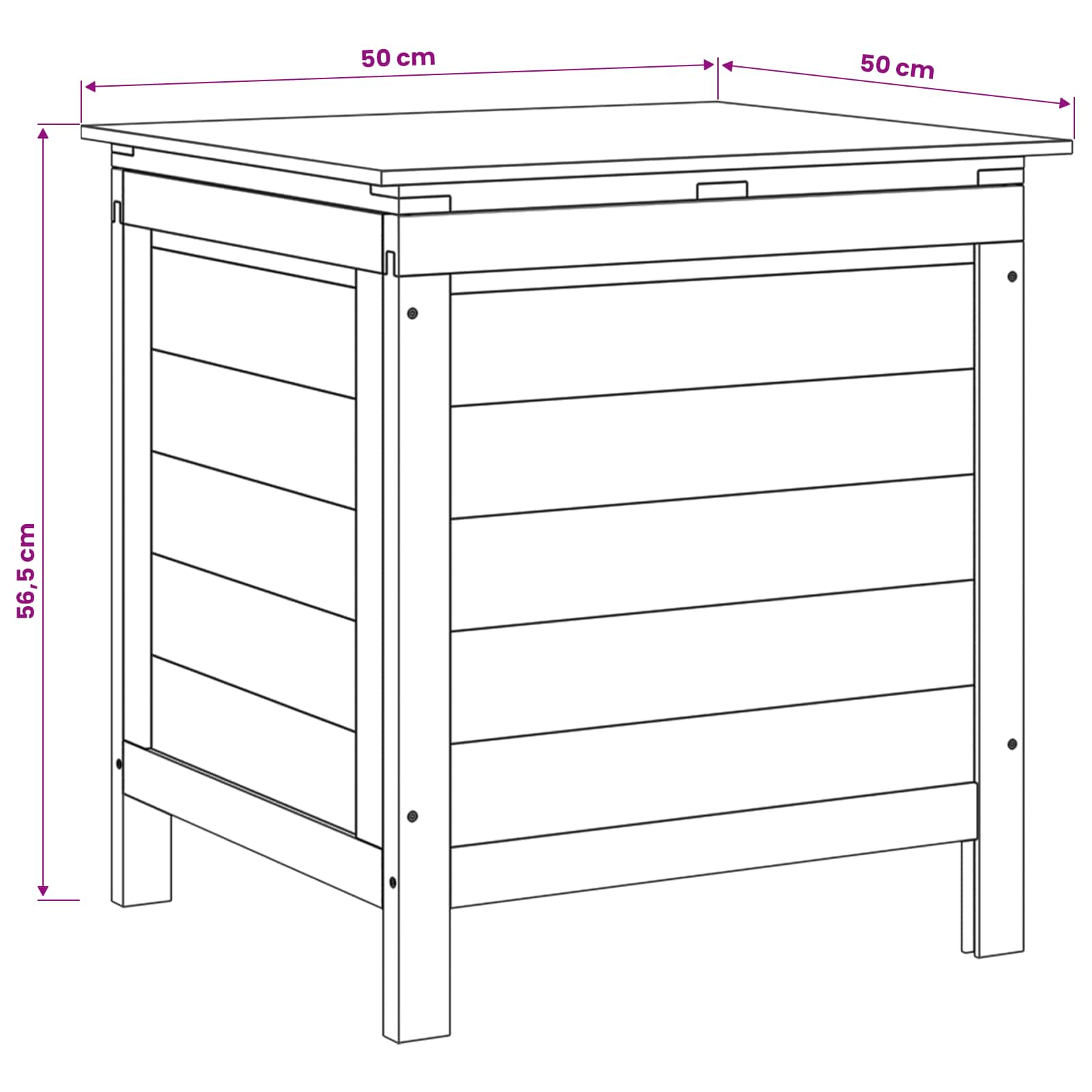 Garden Storage Box White 50x49x56.5 cm Solid Wood Fir