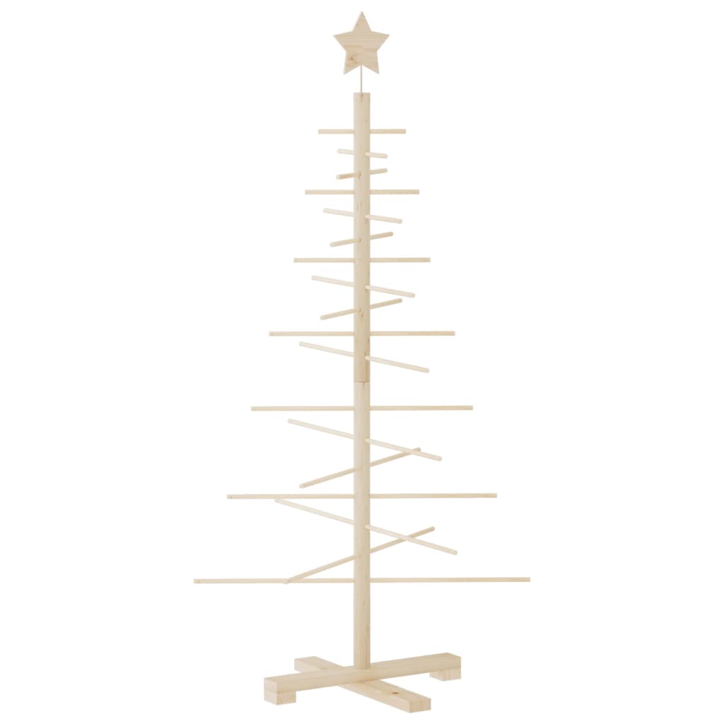 Wooden Christmas Tree for Decoration 125 cm Solid Wood Pine