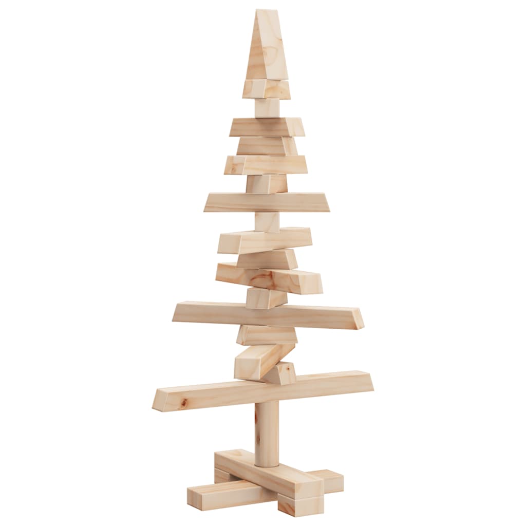 Wooden Christmas Tree Solid Pine Wood Natural with Unfinished