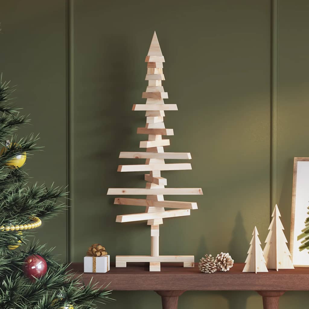 Wooden Christmas Tree Solid Pine Wood Natural with Unfinished