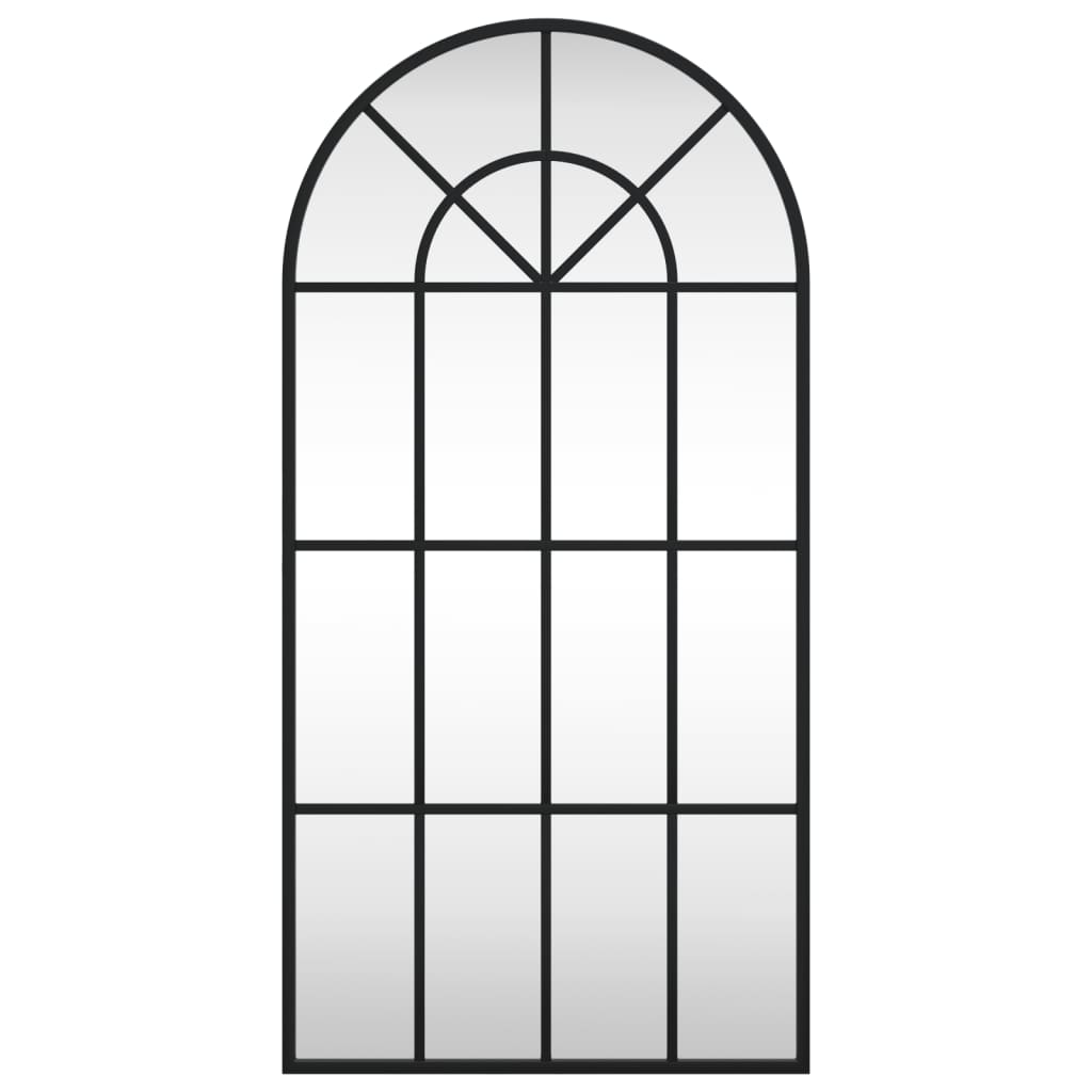 Wall Mirror Black 40x80 cm Arch Iron