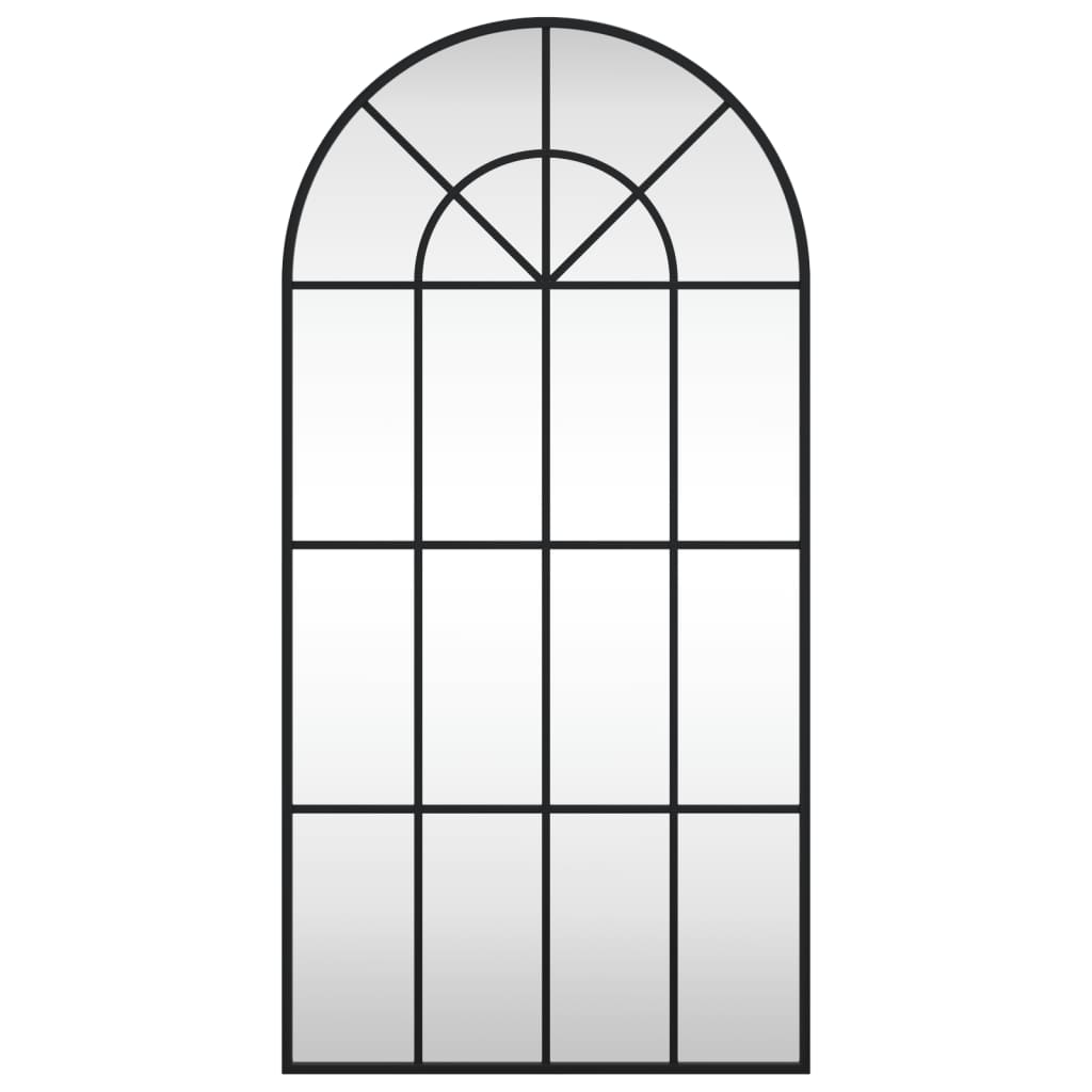 Wall Mirror Black 50x100 cm Arch Iron