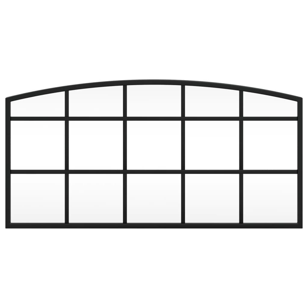 Wall Mirror Black 60x30 cm Arch Iron