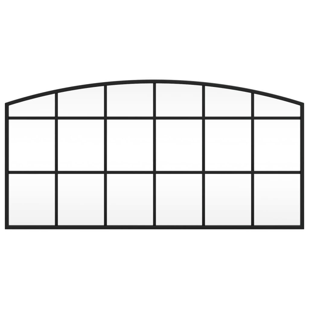 Wall Mirror Black 80x40 cm Arch Iron